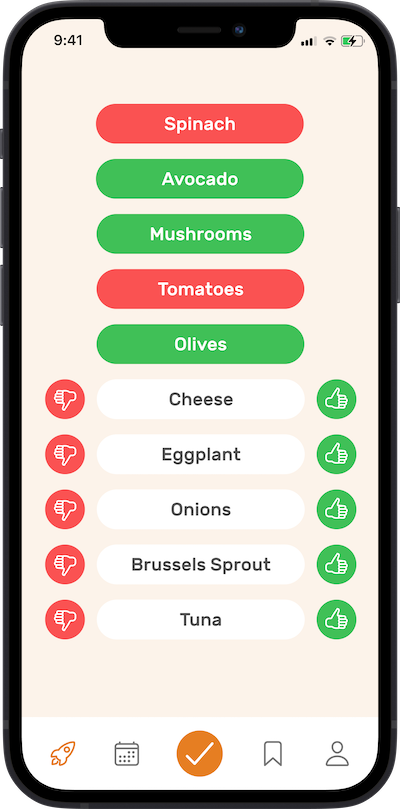 Ipnohe app preferences selection screen