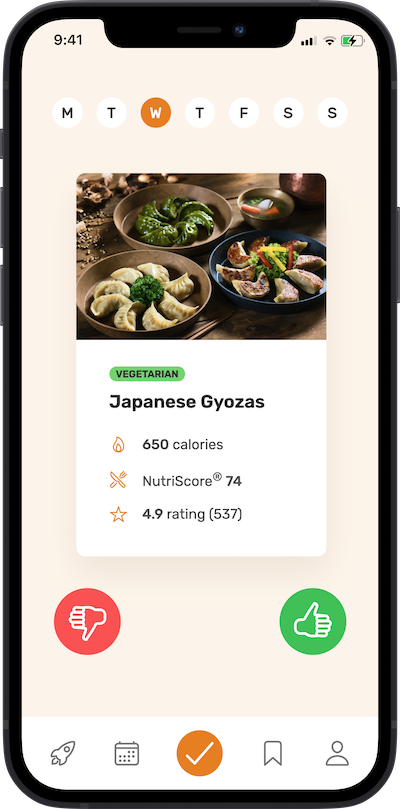 Ipnohe app meal approving plan screen