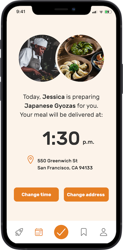 Ipnohe app meal delivere screen